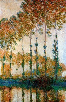風景 Painting - 秋のエプテ川のほとりのポプラ クロード・モネの森の森